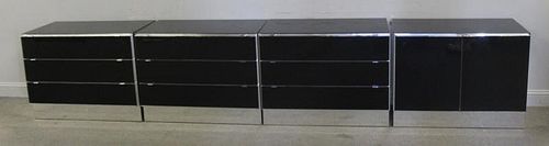 Set of 4 Italian Modern Elio Cabinets.