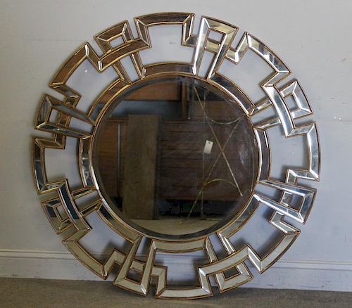 Large Decorator Mirror with Greek Key Design.