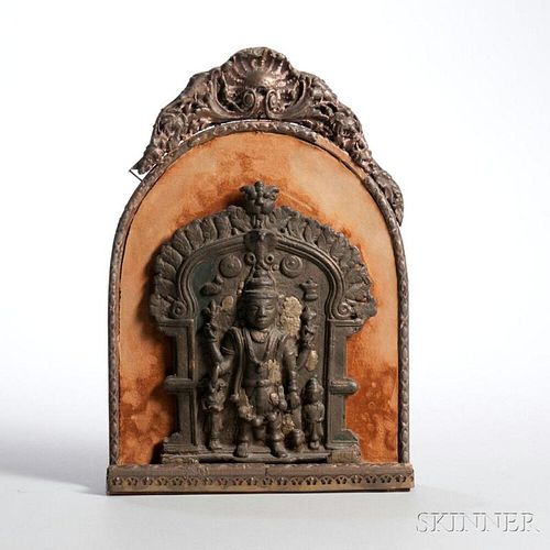 Bronze Shiva Plaque 铜制湿婆神像匾，高16英寸，印度