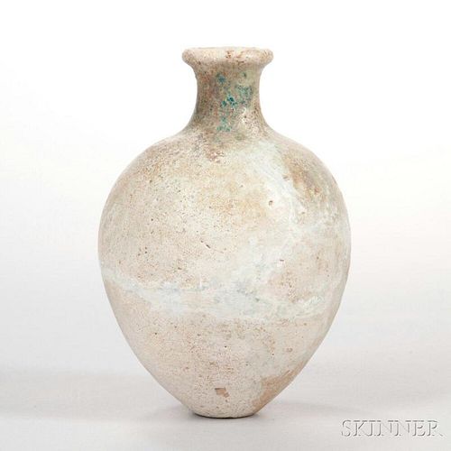 Beige-glazed Pottery Jar 米色釉罐，高6.75英寸，波斯