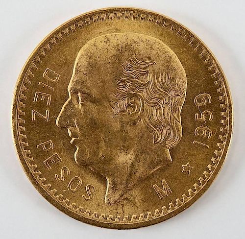 1959 Mexican 10 Peso Gold Piece