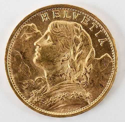 1930 Swiss Gold 20 Franc