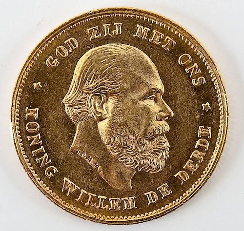 1875 Netherlands Gold 10 Gulden