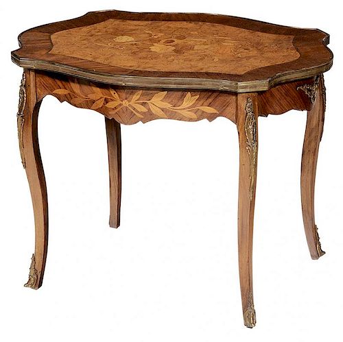Louis XV Style Marquetry-Inlaid Low