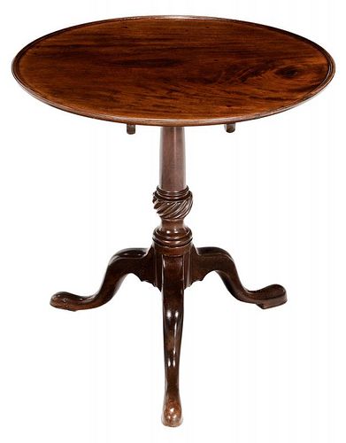 Chippendale Figured Mahogany Dish-Top