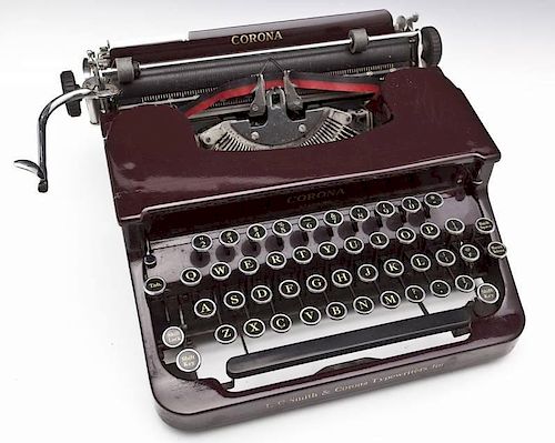 L.C. Smith and Corona Sterling Maroon Typewriter