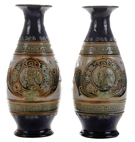 Pair Royal Doulton Stoneware