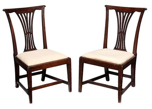 Pair George III Mahogany Side Chairs