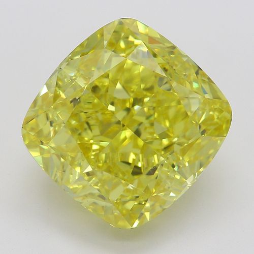 5.53 ct, Natural Fancy Vivid Yellow Even Color, VVS2, Cushion cut Diamond (GIA Graded), Appraised Value: $973,200 