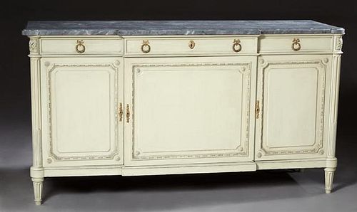 Louis XVI Style Polychromed Breakfront Marble Top