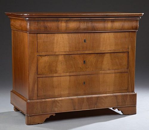Louis Philippe Carved Walnut Commode, 19th c., the