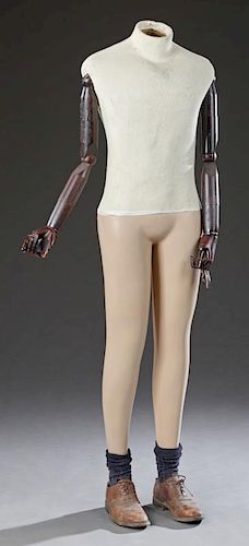 French Wood and Composite Male Mannequin, early 20