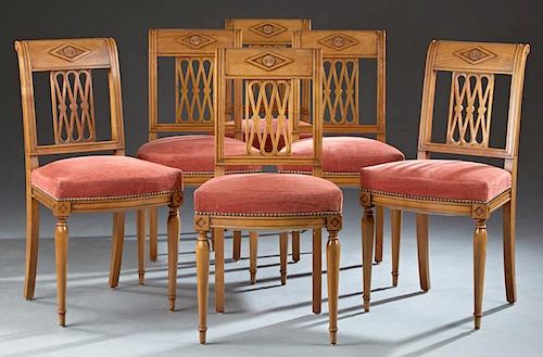 Set of Six French Carved Cherry Directoire Style D