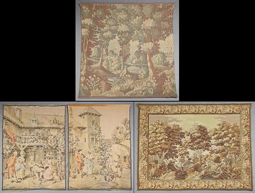 Group of Four French Tapestries, early 20th c., on