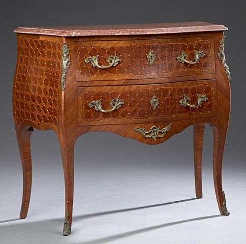 French Louis XV Style Ormolu Mounted Parquetry Inl