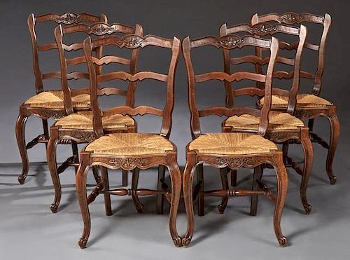 Set of Six French Provincial Louis XV Style Carved