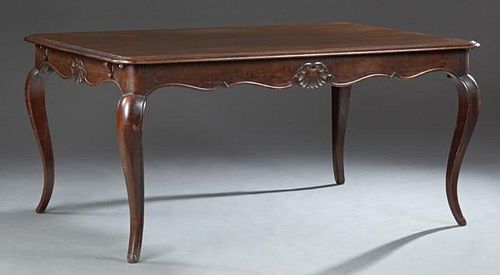French Louis XV Style Carved Walnut Dining Table,