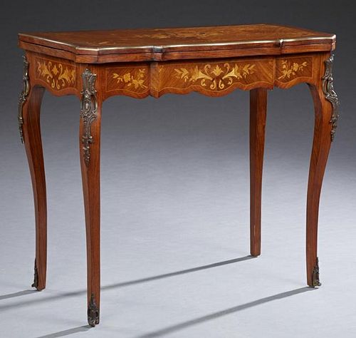 French Belle Epoque Ormolu Mounted Marquetry Inlai