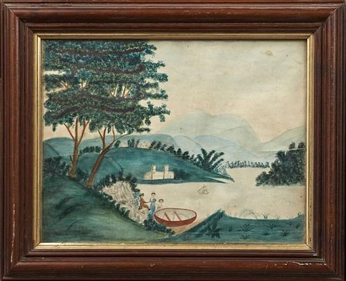 Continental School, "Boating on the Lake," 19th c.