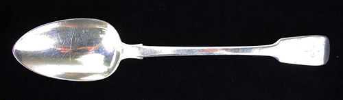 English silver stuffing spoon. Hallmarked with lion passant standard, London city mark, date letter n, King George III duty mark, makers mark IH or HI