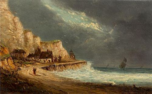 * Leon Victor Dupre, (French, 1816-1879), Coastal Scene