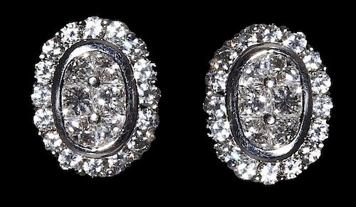 3.28 CTW Diamond Cluster Earrings