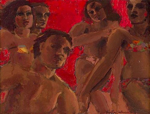 Lester F. Johnson, (American, 1919-2010), Tribute to Delacroix, 1994