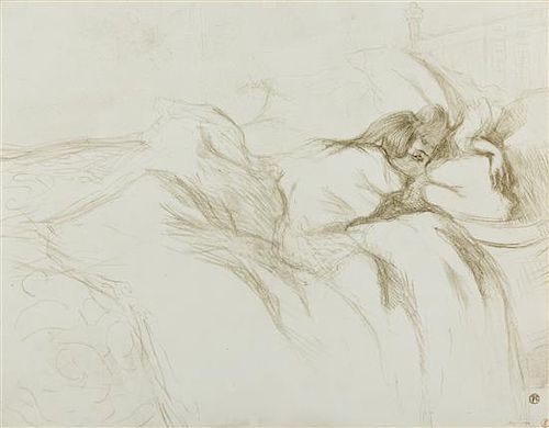 * Henri de Toulouse-Lautrec, (French, 1864-1901), Femme Couchee Reveil