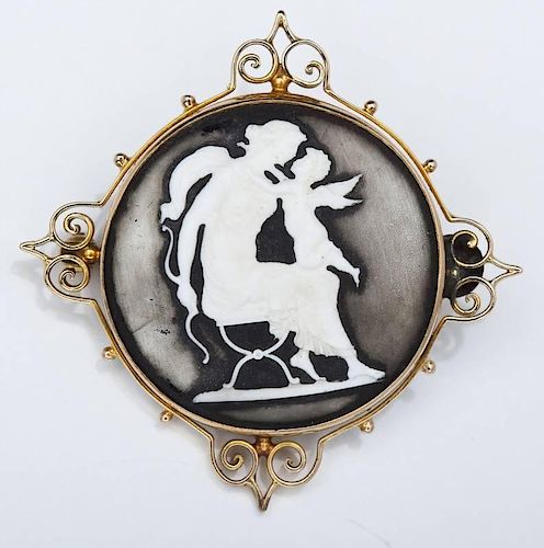Victorian Cameo Pin in 10K Frame