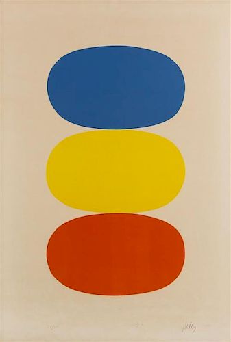 Ellsworth Kelly, (American, b. 1923), Blue and Yellow and Red-Orange (Bleu et jaune et rouge-orange)