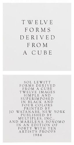 Sol LeWitt, (American, 1928-2007)	, Twelve Forms Derived From a Cube, 1984 (portfolio of 48)