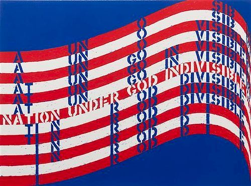 Vito Acconci, (American, b, 1940), Wav(er)ing Flag, 1990 (six panels)