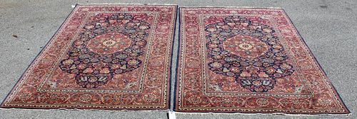 Pair of Finely Woven Handmade Kashan Carpets.