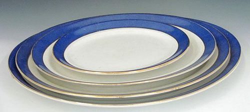 Set of Four English Porcelain Graduated Platters,