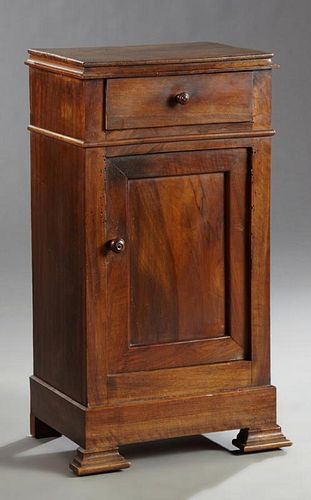 Louis Philippe Carved Walnut Nightstand, 19th c.,