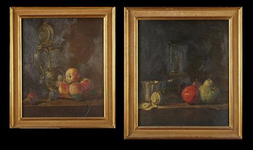French School, "Still Life of Fruit and a Carafe,"