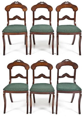 Set of 6 Early Rococo Revival Victorian Chairs