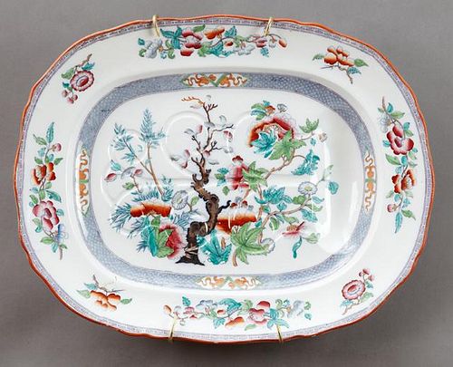Large English Ironstone Tree and Well Platter, 19t
