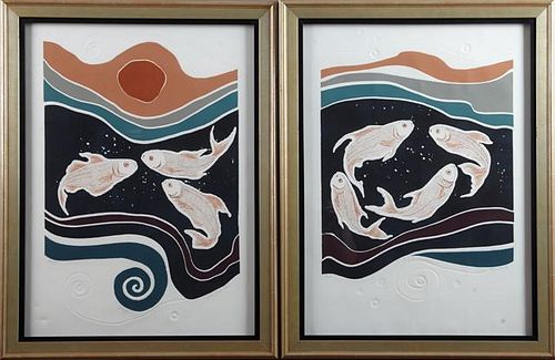 Cynthia December, "Surf I," and "Surf II," 20th c.