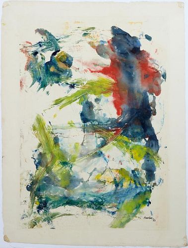 Irving Amen (1918-2011), "Abstract," monoprint, 19