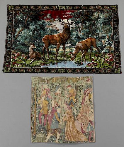 Two French Tapestries, 20th c., one of a medieval