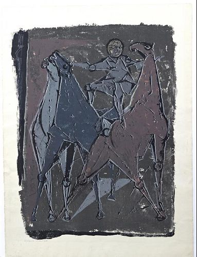 Marino Marini, "Man on Horseback," lithograph, art