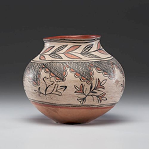 San Ildefonso Polychrome Pottery Olla From the Collection of John O. Behnken, Georgia