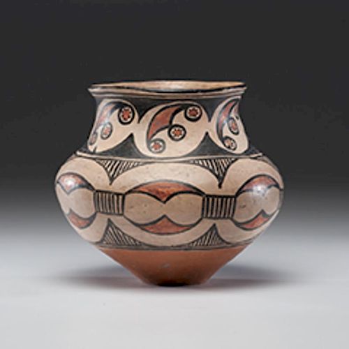 San Ildefonso Polychrome Pottery Jar From the Collection of John O. Behnken, Georgia
