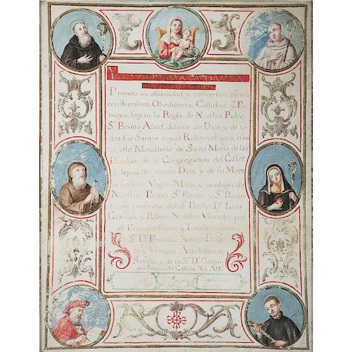 Vows of a Cistercian Nun, Polychrome on Parchment From an Arizona Collector