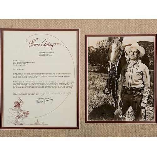 Gene Autry TLS and Photograph From the Collection of Marty Stuart