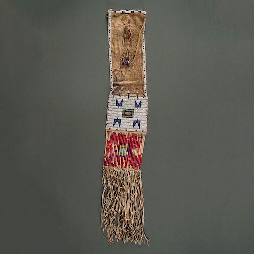 Sioux Beaded Hide Tobacco Bag From the Collection of John O. Behnken, Georgia
