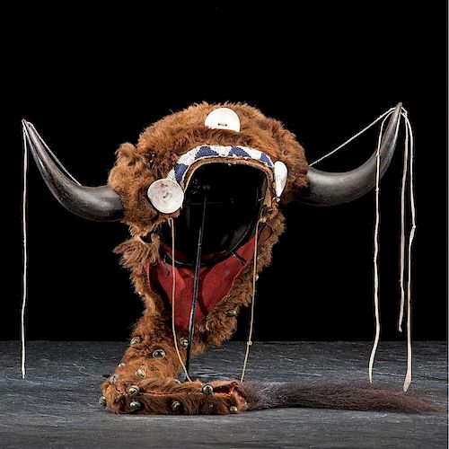 Northern Plains Buffalo Horn Headdress From an Important Denver, Colorado Collector