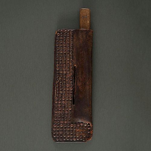 Northern Plains Tacked Knife Sheath with Knife From the Collection of Rick Mach