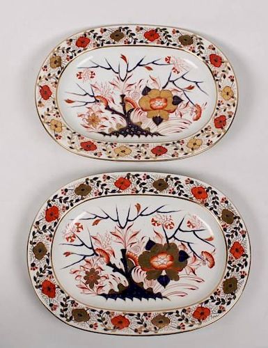 PAIR OF 14.5" EARLY ENGLISH DERBY PLATTERS